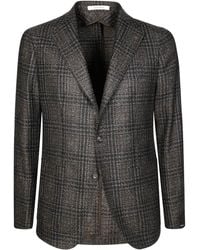 Tagliatore - Plaid Single-Breasted Wool Blazer - Lyst