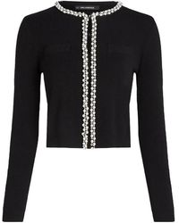 KARL LAGERFELD - Classic Pearl Knit Cardigan - Lyst