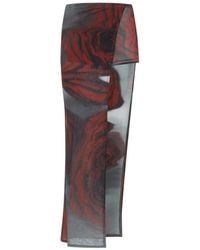Jean Paul Gaultier - Blurry Roses Asymmetric Midi Skirt - Lyst