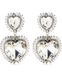 Alessandra Rich - Pearl Earrings With Pendent - Lyst