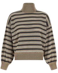 Brunello Cucinelli - Sparkling Stripes Jumper - Lyst