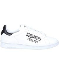 DSquared² - Leather Sneakers With Logo - Lyst