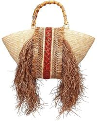 La Milanesa - Shopping Bag Horizon The Straw With Fringes - Lyst