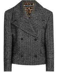 Dolce & Gabbana - Double-Breasted Pinstriped Jacket - Lyst