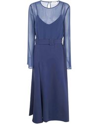 P.A.R.O.S.H. - Belted Flared Dress - Lyst