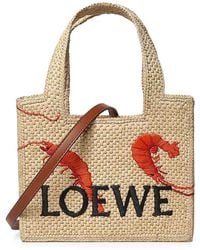 Loewe - Font Mini Raffia Tote Bag - Lyst