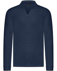Nome - Long-Sleeved Linen Polo Shirt Without Buttons - Lyst