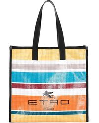 Etro - Stripe-print Bag With Leather Handles - Lyst