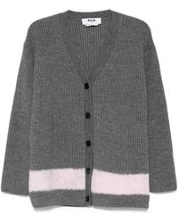 MSGM - Ribbed Sweater With Contrasting Hem Band - Lyst