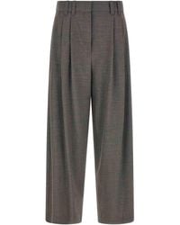 Brunello Cucinelli - Wide-Leg Pleated Wool-Blend Trousers - Lyst