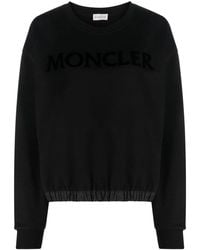 Moncler - Logo-print Crew-neck Sweatshirt - Lyst