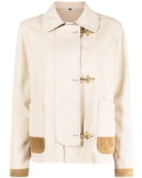 Fay - Contrasting-Trim Fitted Jacket - Lyst