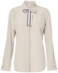 Max Mara - Silk Shirt With Bow Tie - Lyst