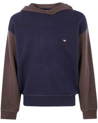 Emporio Armani - Hooded Bicolor Sweater - Lyst