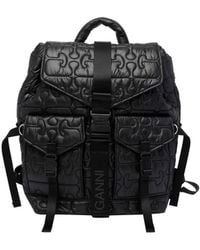 Ganni Recycled Tech Backpack in Natural | Lyst