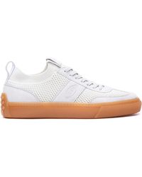 Tod's - Leather Sneakers With Logo - Lyst