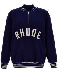 Rhude - Quarter Zip Varsity Sweatshirt - Lyst