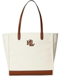 Ralph Lauren - Cmryn Lg Tt-Tote-Large-Canvas/Ntrl Sm - Lyst