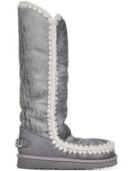 Mou - Leather Slip-On Boots - Lyst