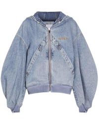 The Attico - Hooded Denim Jacket - Lyst
