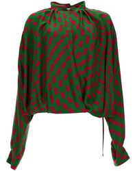 Dries Van Noten - Polka Dot Pleated Shirt - Lyst