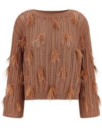 Twinset - Ostrich Feather Sweater - Lyst