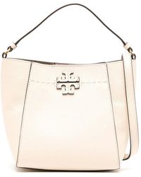 Tory Burch - Mcgraw Logo-patch Leather Bag With Strap - Lyst