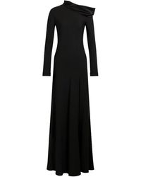 Alberta Ferretti - Draped One-Shoulder Long-Sleeve Maxi Dress - Lyst