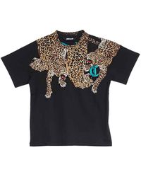Just Cavalli - Leopard Neck T-Shirt - Lyst