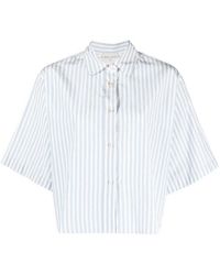 Forte Forte - Striped Chic Taffetas Half Sleeve Boxy Shirt - Lyst
