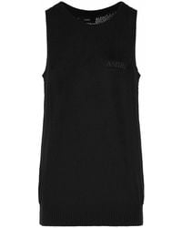 Amiri - Knit Mesh Cotton Tank Top - Lyst