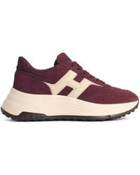 Hogan - Hi-Fi' Burgundy Suede Sneakers - Lyst