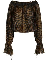 Blumarine - Print Chiffon Top - Lyst