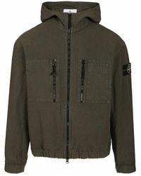 Stone Island - Organic Cotton Ripstop Hooded Overshirt - Lyst