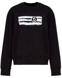 MM6 by Maison Margiela - Printed Cotton Sweatshirt - Lyst