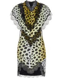 The Attico - Cheetah-print Viscose Satin Mini Dress - Lyst