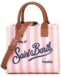 MC2 Saint Barth - Leather Vanity Bag With Logo - Lyst