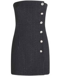 Alessandra Rich - And Silver-tone Wool Blend Dress - Lyst