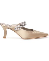 Manolo Blahnik - Tamolmu Satin Mules With Crystals - Lyst