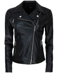 Armani Exchange - Faux Leather Jacket - Lyst