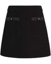 Dolce & Gabbana - Dolce &Amp Gabbana Wool Crpe Mini Skirt - Lyst