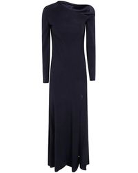 Alberta Ferretti - Enver Satin Long Sleeves Long Dress - Lyst