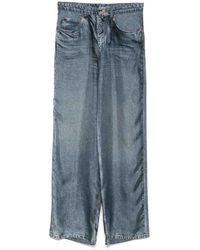 Pierre Louis Mascia - Denim Print Silk Trousers - Lyst