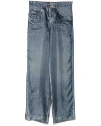 Pierre Louis Mascia - Denim Print Silk Trousers - Lyst