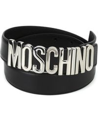 Moschino - Logo Lettering Patent Leather Belt - Lyst