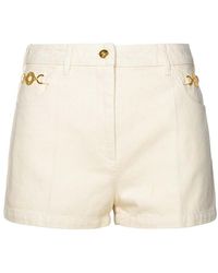 Patou - Ivory Cotton Mini Shorts - Lyst
