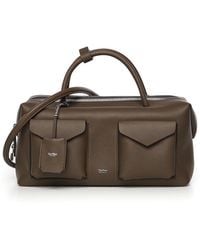 Max Mara - Large Leather Satchel Bag With Pockets - Lyst