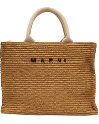 Marni - Borsa Con Chiusura A Gancio E Logo Ricamato - Lyst