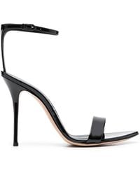 Casadei - Patent Leather Sandals With Buckle-Fastening - Lyst