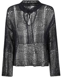 Y's Yohji Yamamoto - String Collar Long Sleeve Sweater - Lyst
